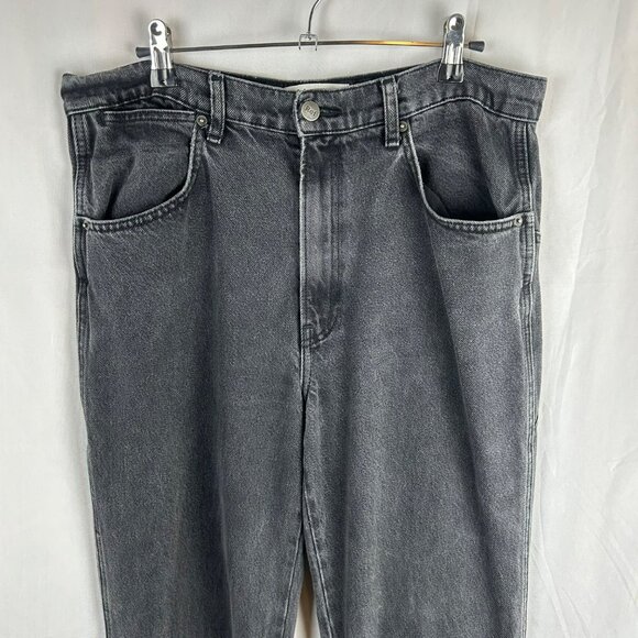 Reformation Star Jeans Women 31 Black Gray Seine Straight Leg Ankle Boho Grunge - Picture 4 of 12